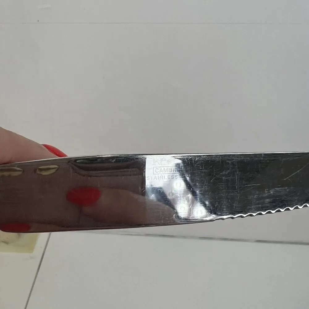 Cambridge Rooster 4 Butter Knives Stainless Flatware Frosted Handle Replacement‎